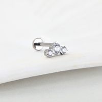 1 Piece Nose Rings & Studs Simple Style Snake Titanium Alloy Flowers Zircon Lip Rings Ear Cartilage Rings & Studs sku image 2
