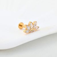 1 Piece Nose Rings & Studs Simple Style Snake Titanium Alloy Flowers Zircon Lip Rings Ear Cartilage Rings & Studs sku image 10
