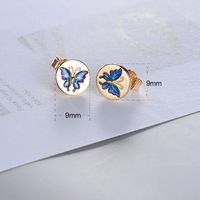 1 Pair Elegant Pastoral Butterfly Plating Sterling Silver Gold Plated Ear Studs main image 4