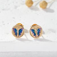 1 Pair Elegant Pastoral Butterfly Plating Sterling Silver Gold Plated Ear Studs main image 2