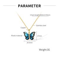 IG Style Sweet Butterfly 304 Stainless Steel Plastic Copper Inlay Women's Pendant Necklace main image 2