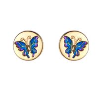 1 Pair Elegant Pastoral Butterfly Plating Sterling Silver Gold Plated Ear Studs sku image 1