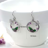 1 Pair Elegant Lady Sweet Butterfly Enamel Inlay Sterling Silver Zircon Drop Earrings main image 2