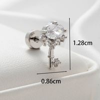 1 Piece Casual Simple Style Heart Shape Key Plating Inlay Copper Zircon main image 3
