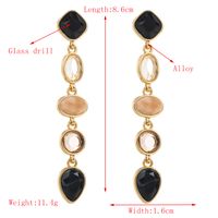 1 Pair Casual Modern Style Classic Style Oval Inlay Alloy Resin 18K Gold Plated Drop Earrings main image 2