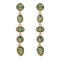 1 Pair Casual Modern Style Classic Style Oval Inlay Alloy Resin 18K Gold Plated Drop Earrings main image 5