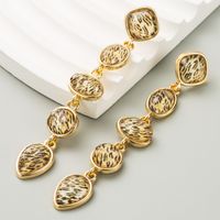 1 Pair Casual Modern Style Classic Style Oval Inlay Alloy Resin 18K Gold Plated Drop Earrings main image 3
