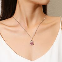 Sterling Silver Elegant Shiny Three-dimensional Hollow Out Inlay Heart Shape Gourd High Carbon Diamond main image 5
