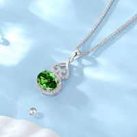 Sterling Silver Elegant Shiny Three-dimensional Hollow Out Inlay Heart Shape Gourd High Carbon Diamond main image 6