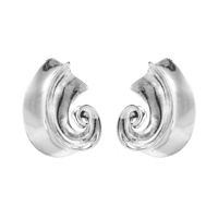 1 Pair Exaggerated French Style Sector Spiral Alloy 18K Gold Plated Ear Studs main image 6