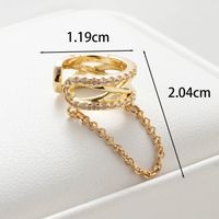 1 Piece Casual Simple Style Oval Carrot Chain Inlay Copper Zircon Ear Studs sku image 3