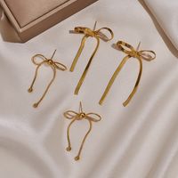 1 Pair Vintage Style Exaggerated Square Bow Knot Shell Plating 304 Stainless Steel 18K Gold Plated Ear Studs main image 10
