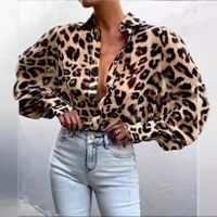 Women's Blouse Long Sleeve Blouses Printing Streetwear Flower Leopard main image 4