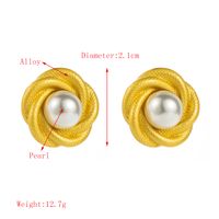 1 Pair Elegant Simple Style Round Inlay Alloy Resin 18K Gold Plated Ear Studs main image 2