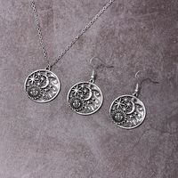 Bohemian Classic Style Star Moon Alloy Hollow Out Women's Earrings Necklace main image 4