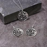Bohemian Classic Style Star Moon Alloy Hollow Out Women's Earrings Necklace main image 5