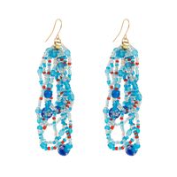 1 Pair Casual Vacation Classic Style Round Beaded Tassel Alloy Resin 18K Gold Plated Drop Earrings sku image 1