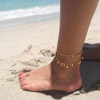 Glam Vacation Pearl Alloy Plating Inlay Artificial Pearls Silver Plated Women's Anklet sku image 1