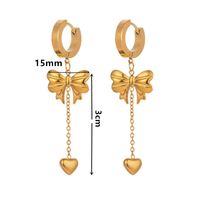 Titanium Steel 18K Gold Plated Sweet Simple Style Number Bow Knot Daisy Titanium Steel Bracelets Earrings Necklace main image 6