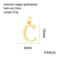 1 Piece Copper 18K Gold Plated Letter Pendant sku image 3