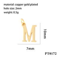 1 Piece Copper 18K Gold Plated Letter Pendant main image 8