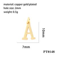 1 Piece Copper 18K Gold Plated Letter Pendant sku image 1