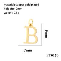 1 Piece Copper 18K Gold Plated Letter Pendant sku image 2