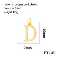 1 Piece Copper 18K Gold Plated Letter Pendant sku image 4