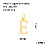 1 Piece Copper 18K Gold Plated Letter Pendant sku image 5