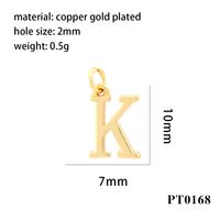 1 Piece Copper 18K Gold Plated Letter Pendant sku image 11