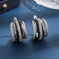 1 Pair Simple Style Classic Style Color Block Plating Inlay Copper Zircon 18K Gold Plated White Gold Plated Earrings main image 6