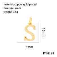 1 Piece Copper 18K Gold Plated Letter Pendant sku image 19