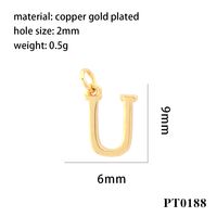 1 Piece Copper 18K Gold Plated Letter Pendant sku image 21