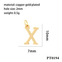 1 Piece Copper 18K Gold Plated Letter Pendant sku image 24