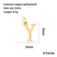 1 Piece Copper 18K Gold Plated Letter Pendant sku image 25