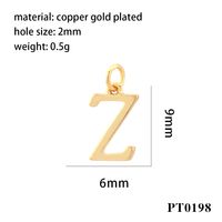 1 Piece Copper 18K Gold Plated Letter Pendant sku image 26