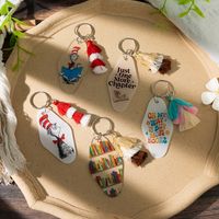 Simple Style Animal Arylic Printing Tassel Bag Pendant Keychain main image 9