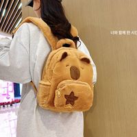 2024 New Plush Backpack Cute Wild Fur Bag Female Cartoon Student Backpack main image 4