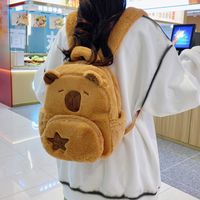 2024 New Plush Backpack Cute Wild Fur Bag Female Cartoon Student Backpack main image 3