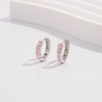 1 Piece Elegant Glam Romantic Color Block Plating Carving Sterling Silver Zircon White Gold Plated Earrings main image 5