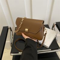 Women's Medium Pu Leather Solid Color Classic Style Streetwear Flip Cover Crossbody Bag main image 3