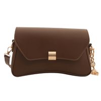 Women's Medium Pu Leather Solid Color Classic Style Streetwear Flip Cover Crossbody Bag sku image 2