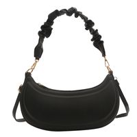 Women's Medium Pu Leather Solid Color Vintage Style Classic Style Dumpling Shape Zipper Saddle Bag sku image 4