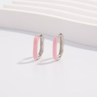 1 Pair Cute Lady Sweet Round Plating Sterling Silver White Gold Plated Hoop Earrings main image 5