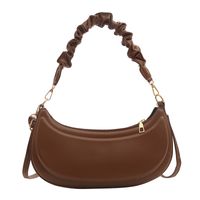 Women's Medium Pu Leather Solid Color Vintage Style Classic Style Dumpling Shape Zipper Saddle Bag sku image 5