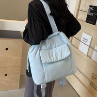Women's Medium Nylon Solid Color Classic Style Sewing Thread Square Magnetic Buckle Fashion Backpack main image 2