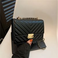 Women's Medium Pu Leather Solid Color Vintage Style Classic Style Flip Cover Shoulder Bag Crossbody Bag main image 2