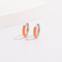 1 Pair Cute Lady Sweet Round Plating Sterling Silver White Gold Plated Hoop Earrings main image 3