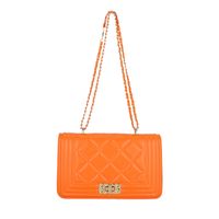 Women's Medium Pu Leather Solid Color Lingge Vintage Style Classic Style Flip Cover Crossbody Bag sku image 6