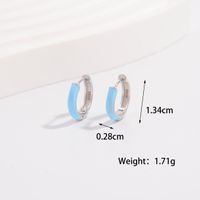 1 Pair Cute Lady Sweet Round Plating Sterling Silver White Gold Plated Hoop Earrings sku image 4